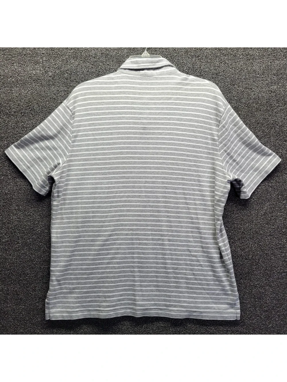 Polo Ralph Lauren Polo Shirt Mens Sz XL Gray Striped Pima Soft Touch Cotton Golf